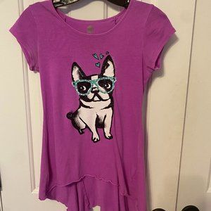 Total Girl adorable short sleeve puppy top sz 10/12